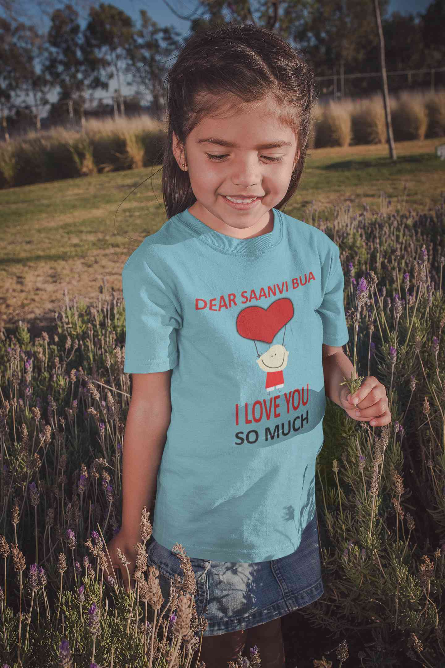 Custom Name I love My Bua So Much Half Sleeves T-Shirt For Girls -FunkyTeesClub