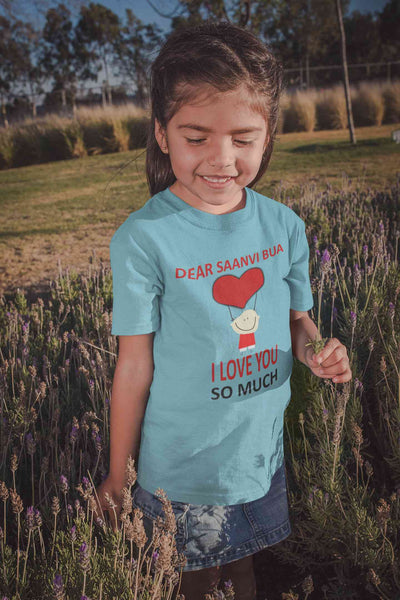 Custom Name I love My Bua So Much Half Sleeves T-Shirt For Girls -FunkyTeesClub