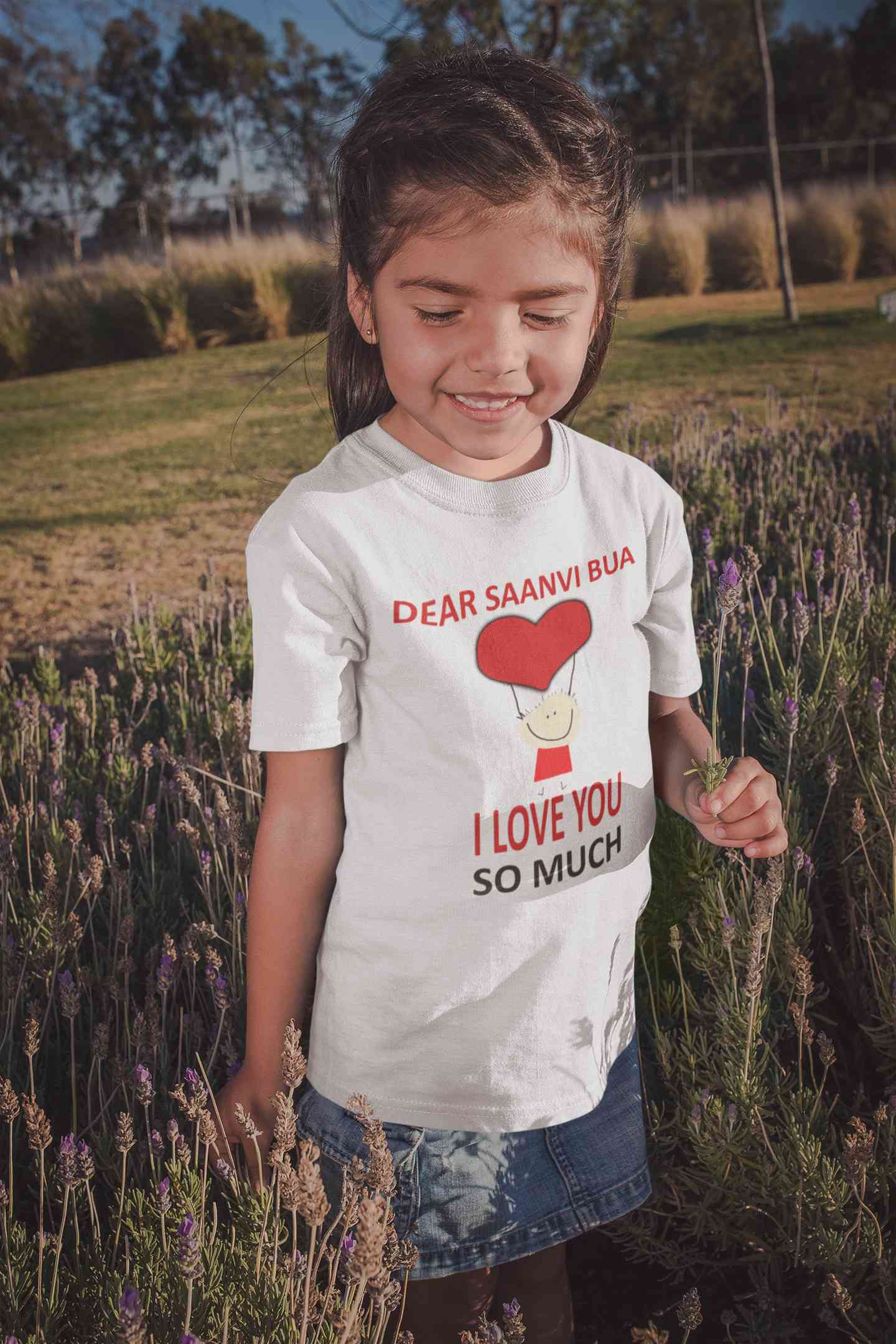 Custom Name I love My Bua So Much Half Sleeves T-Shirt For Girls -FunkyTeesClub