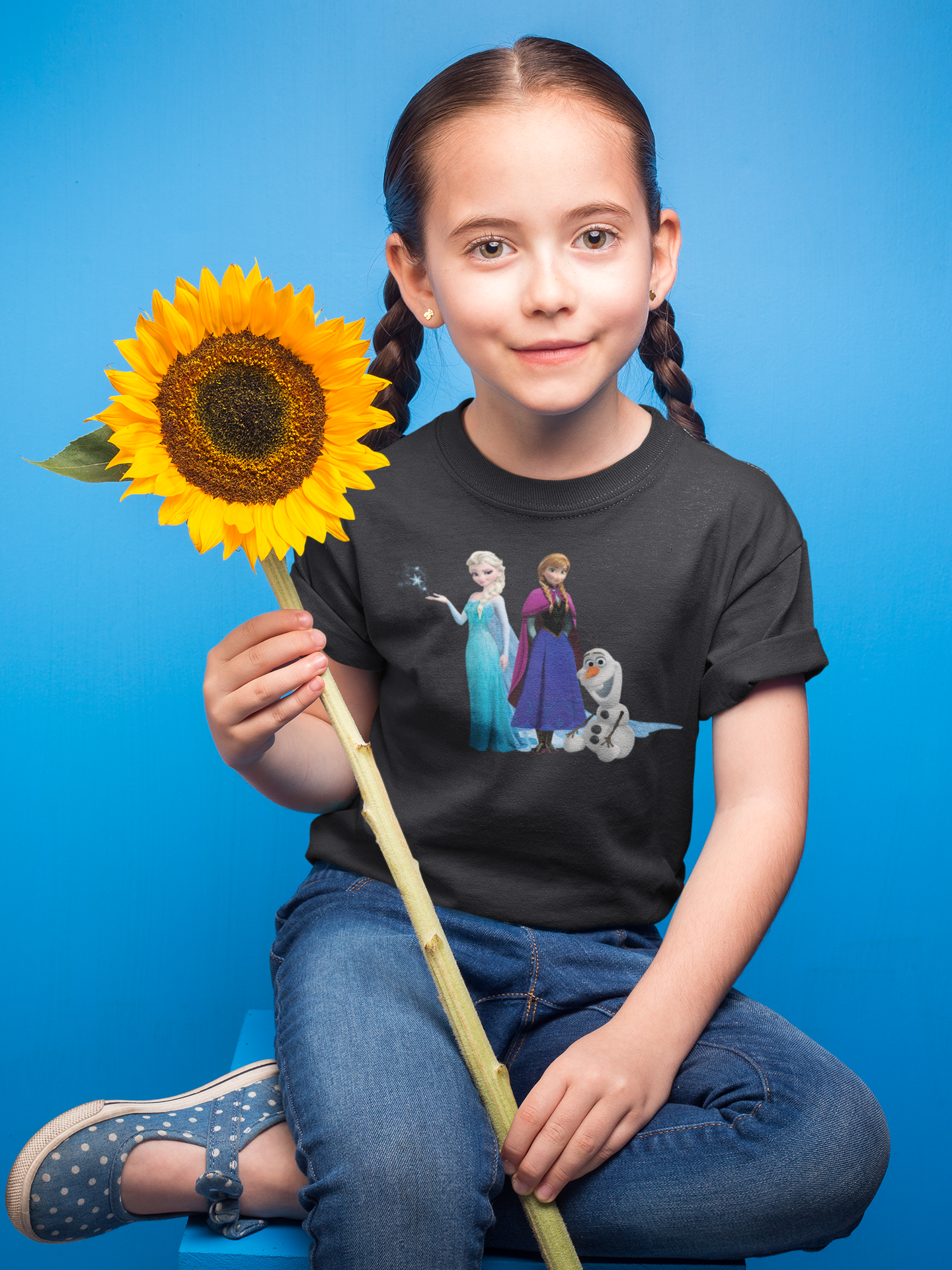 Cute Princess Half Sleeves T-Shirt For Girls -FunkyTeesClub