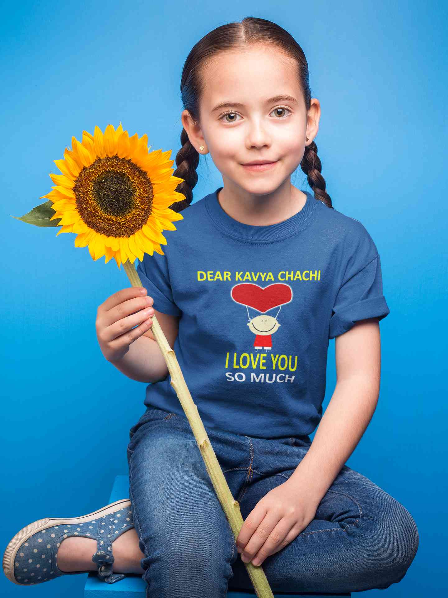 Custom Name I love My Chachi So Much Half Sleeves T-Shirt For Girls -FunkyTeesClub