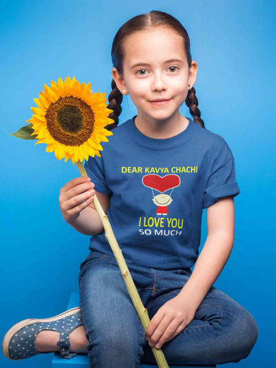 Custom Name I love My Chachi So Much Half Sleeves T-Shirt For Girls -FunkyTeesClub