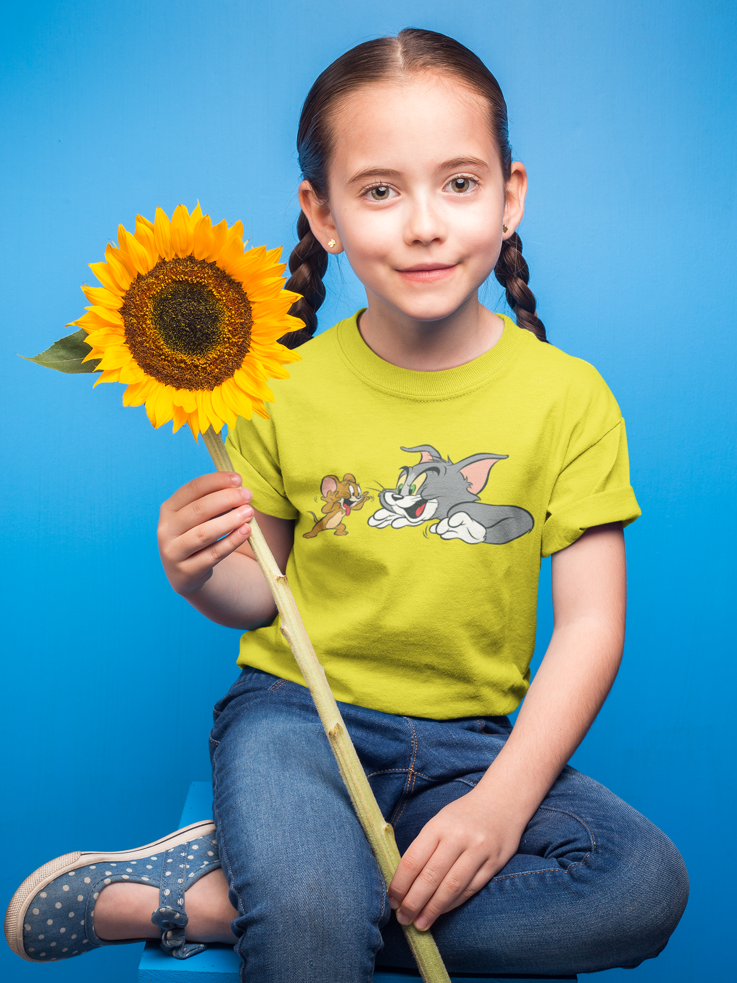 Cute Cartoon Half Sleeves T-Shirt For Girls -FunkyTeesClub
