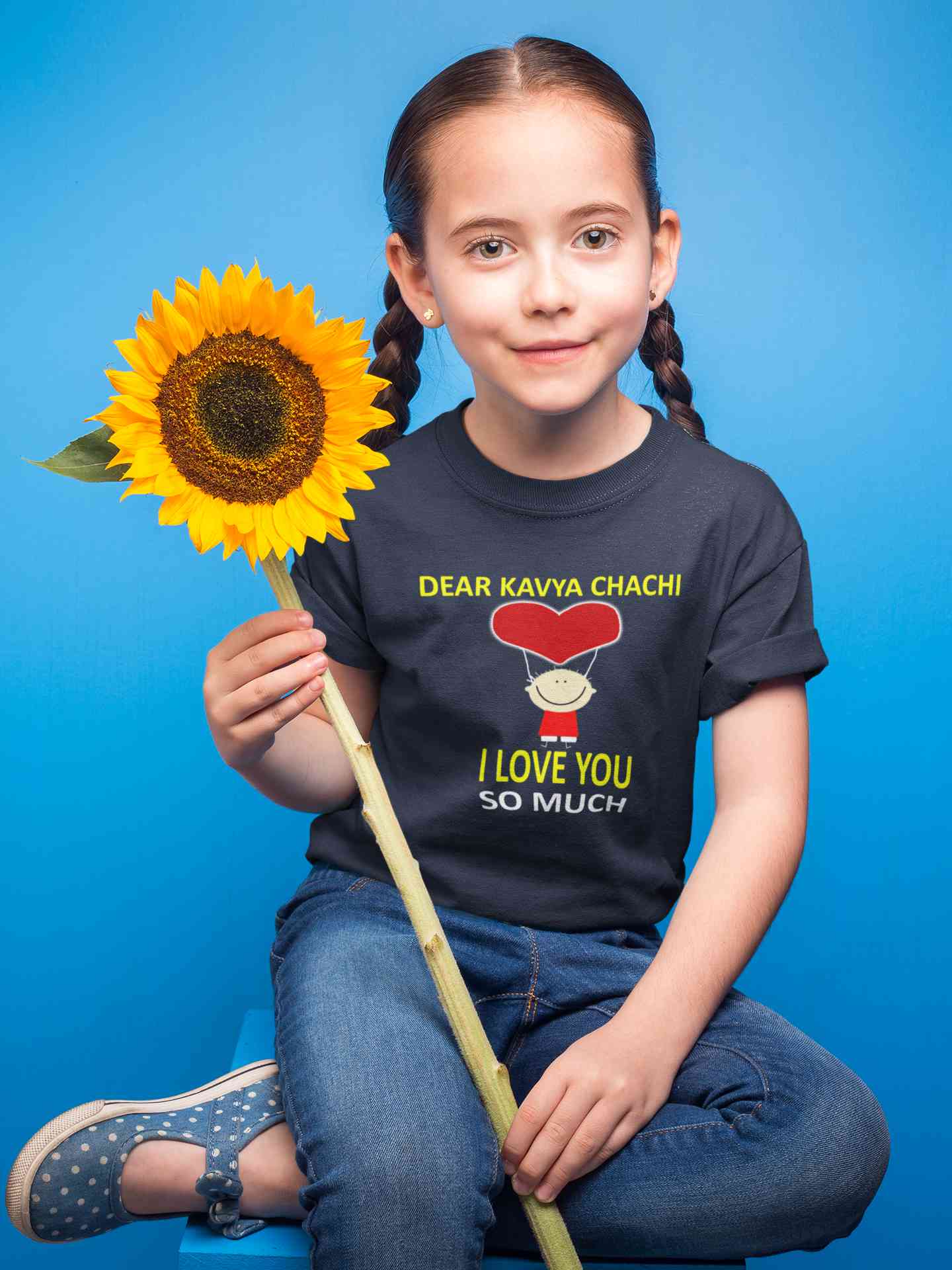 Custom Name I love My Chachi So Much Half Sleeves T-Shirt For Girls -FunkyTeesClub