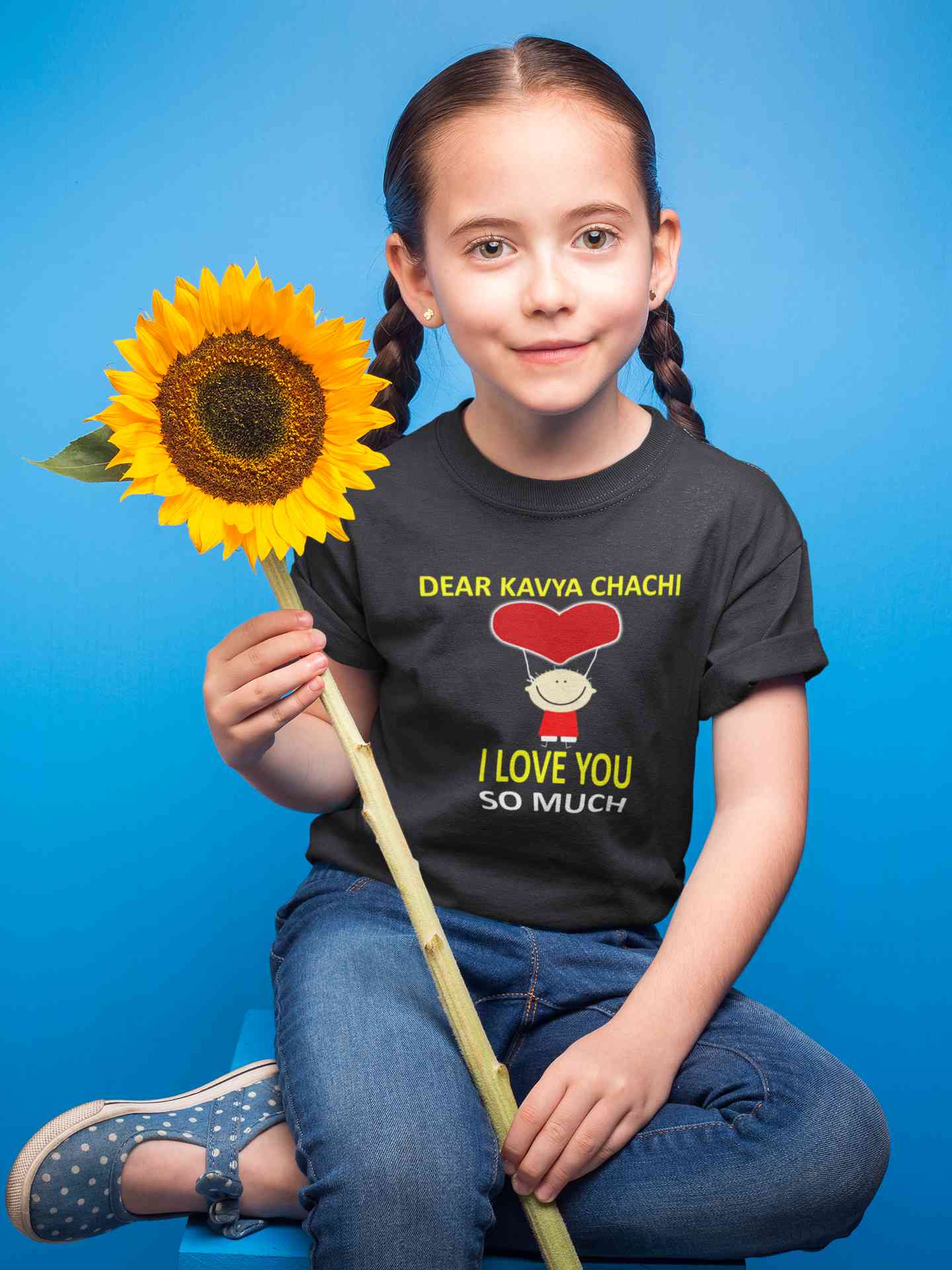 Custom Name I love My Chachi So Much Half Sleeves T-Shirt For Girls -FunkyTeesClub
