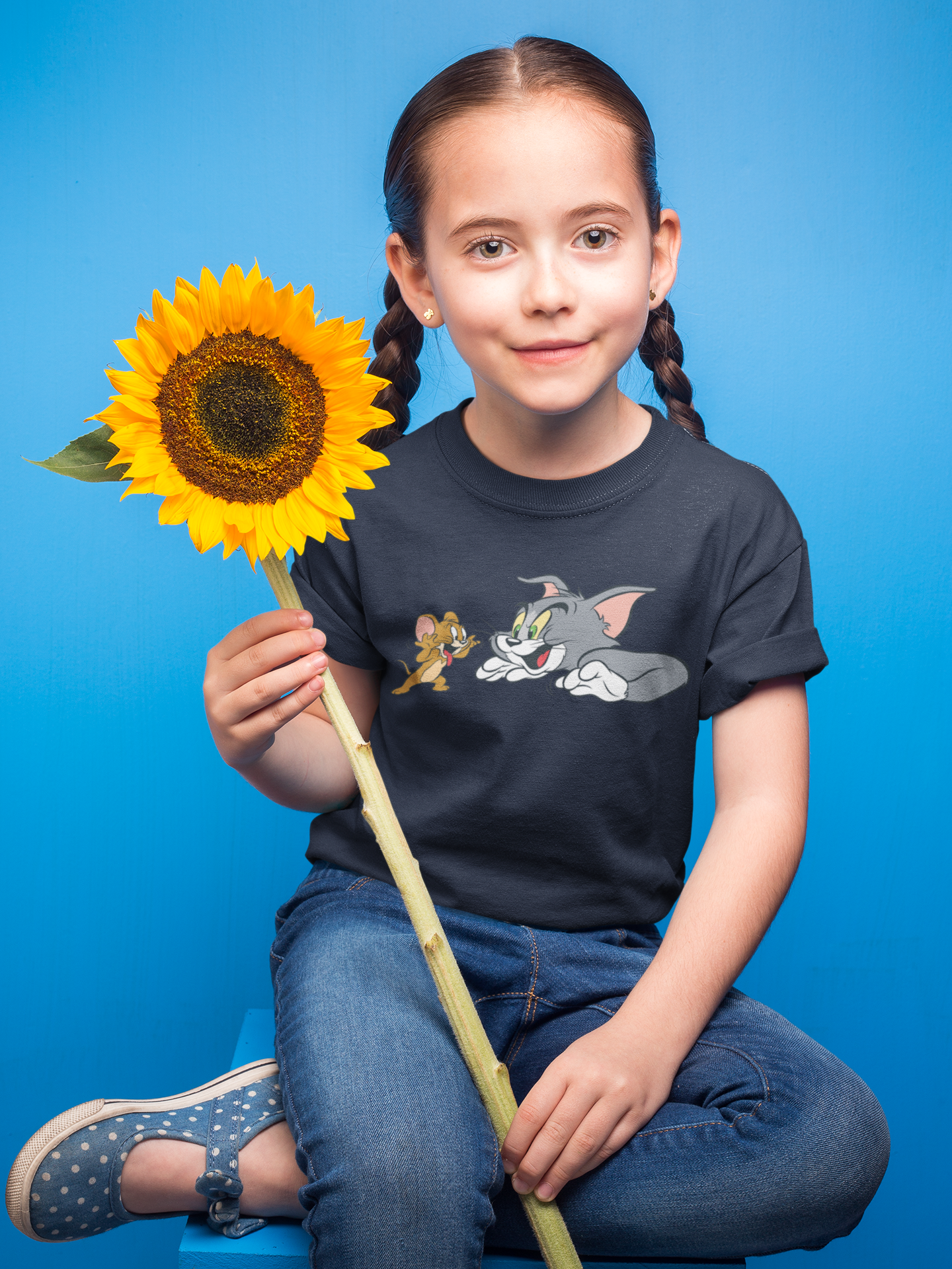 Cute Cartoon Half Sleeves T-Shirt For Girls -FunkyTeesClub
