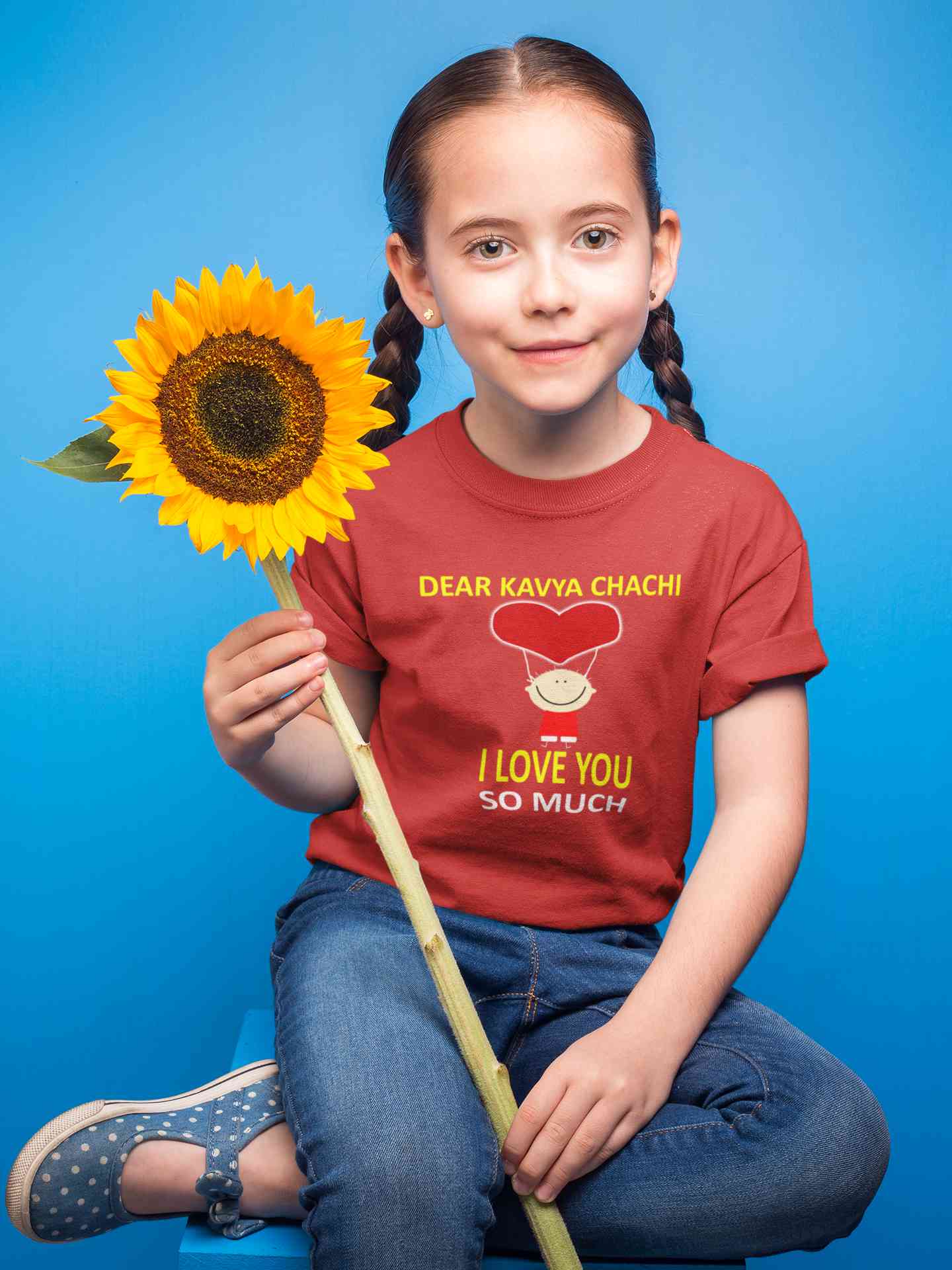 Custom Name I love My Chachi So Much Half Sleeves T-Shirt For Girls -FunkyTeesClub
