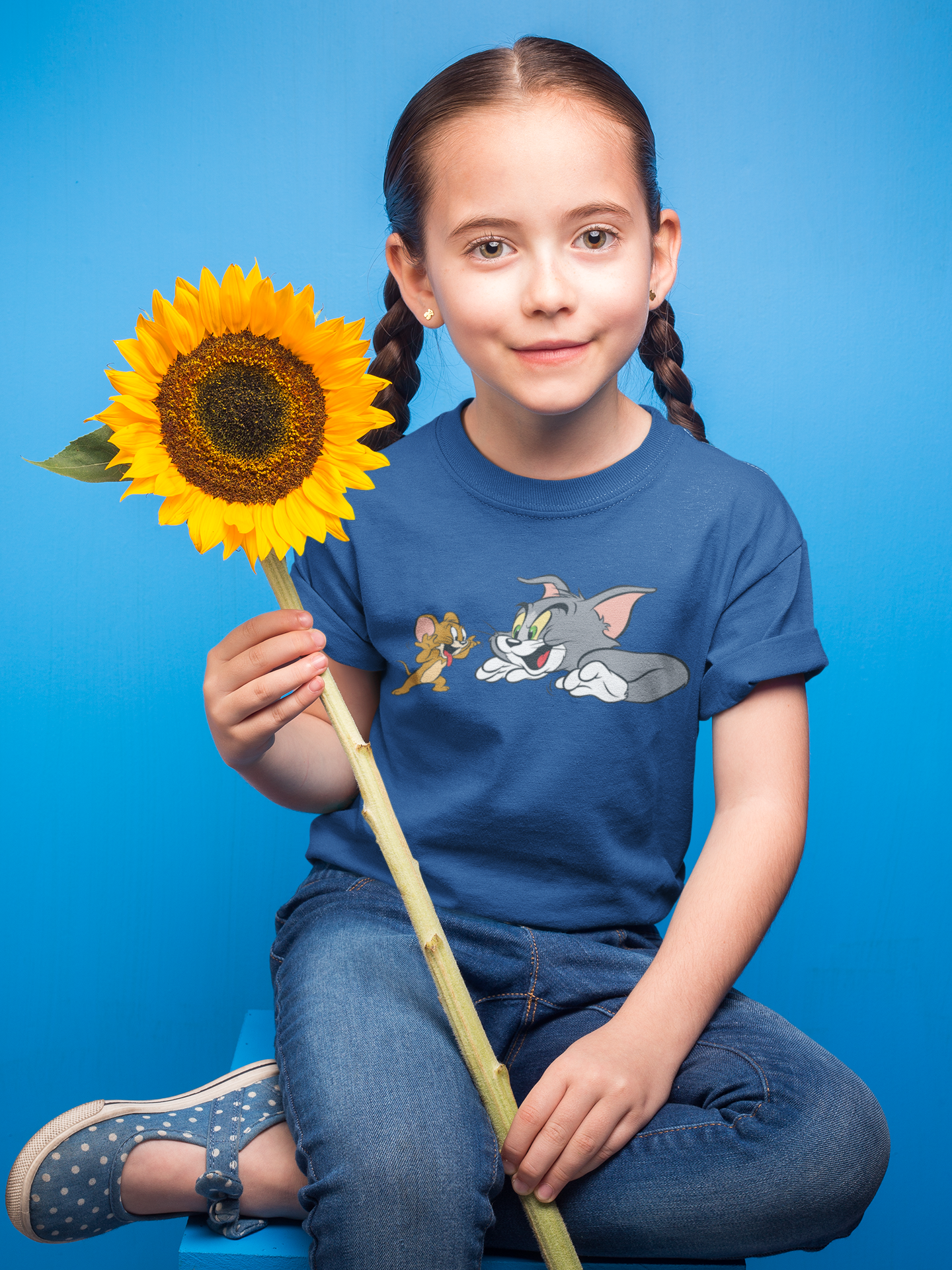 Cute Cartoon Half Sleeves T-Shirt For Girls -FunkyTeesClub