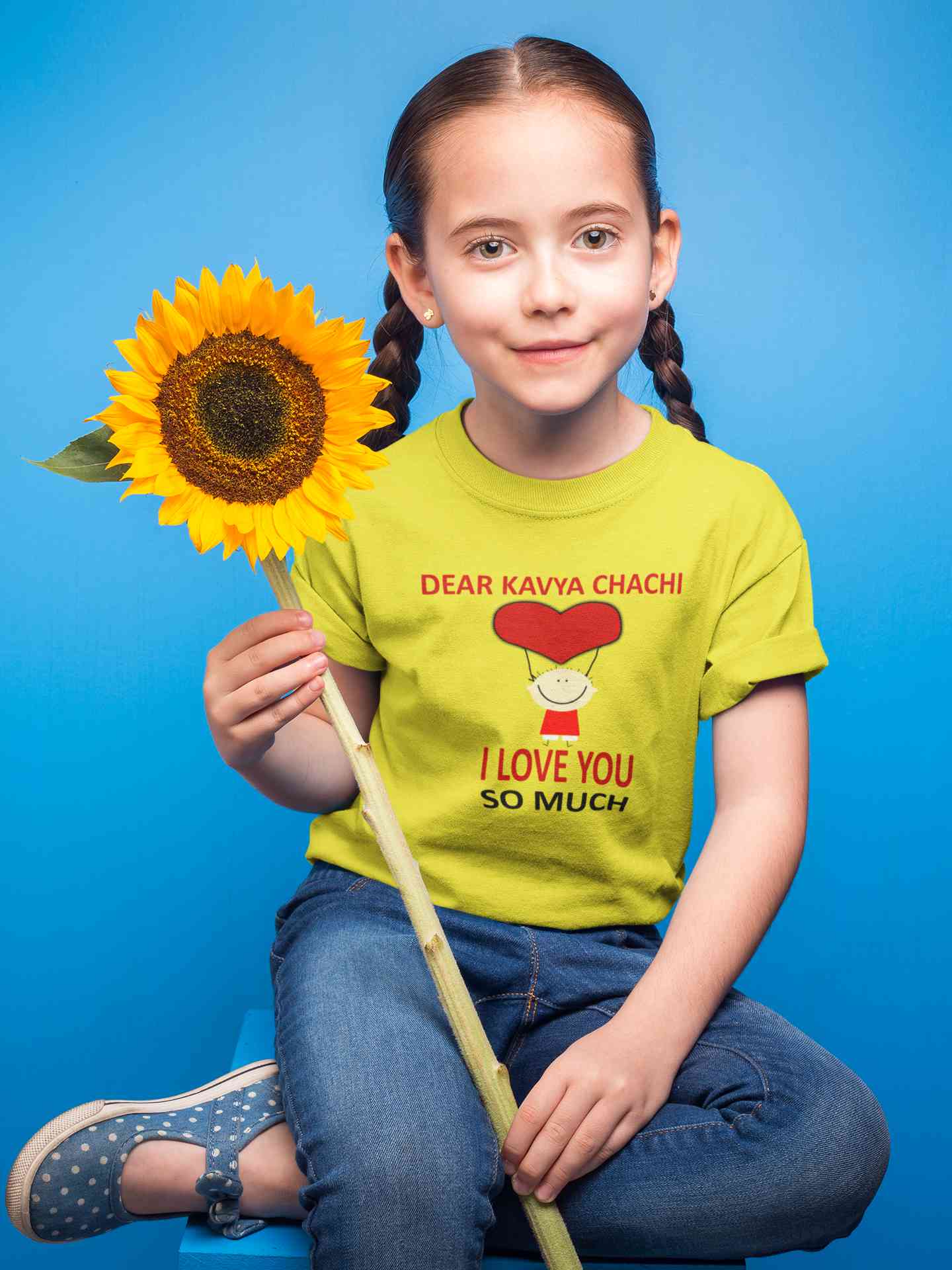 Custom Name I love My Chachi So Much Half Sleeves T-Shirt For Girls -FunkyTeesClub