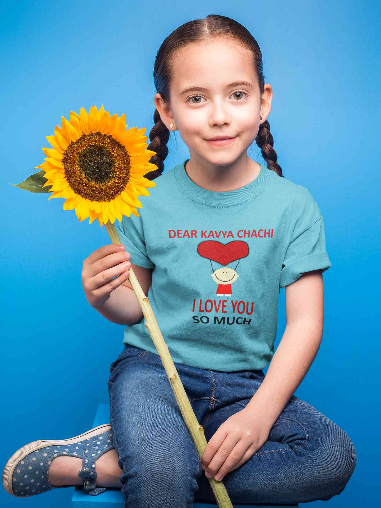 Custom Name I love My Chachi So Much Half Sleeves T-Shirt For Girls -FunkyTeesClub