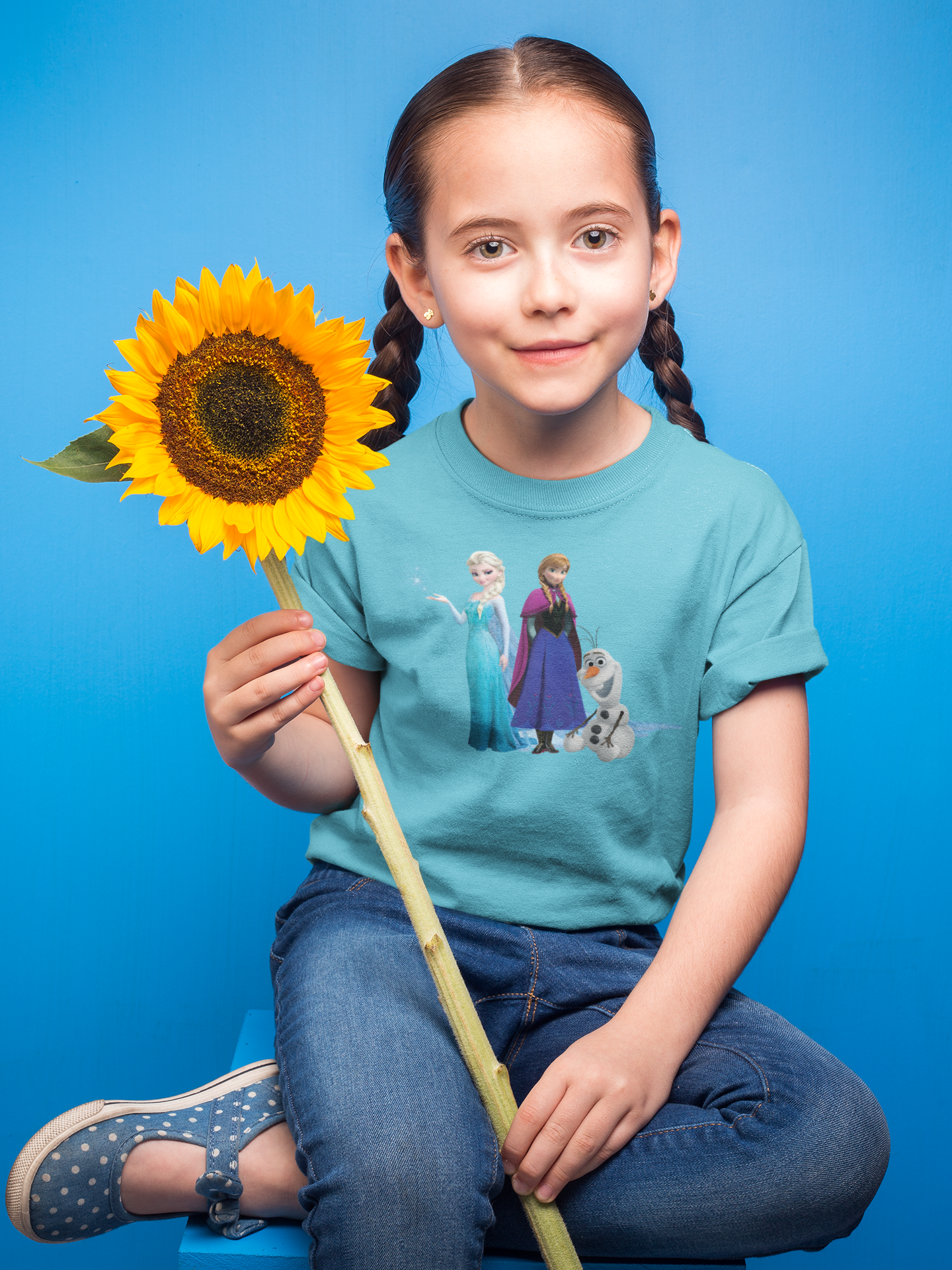 Cute Princess Half Sleeves T-Shirt For Girls -FunkyTeesClub