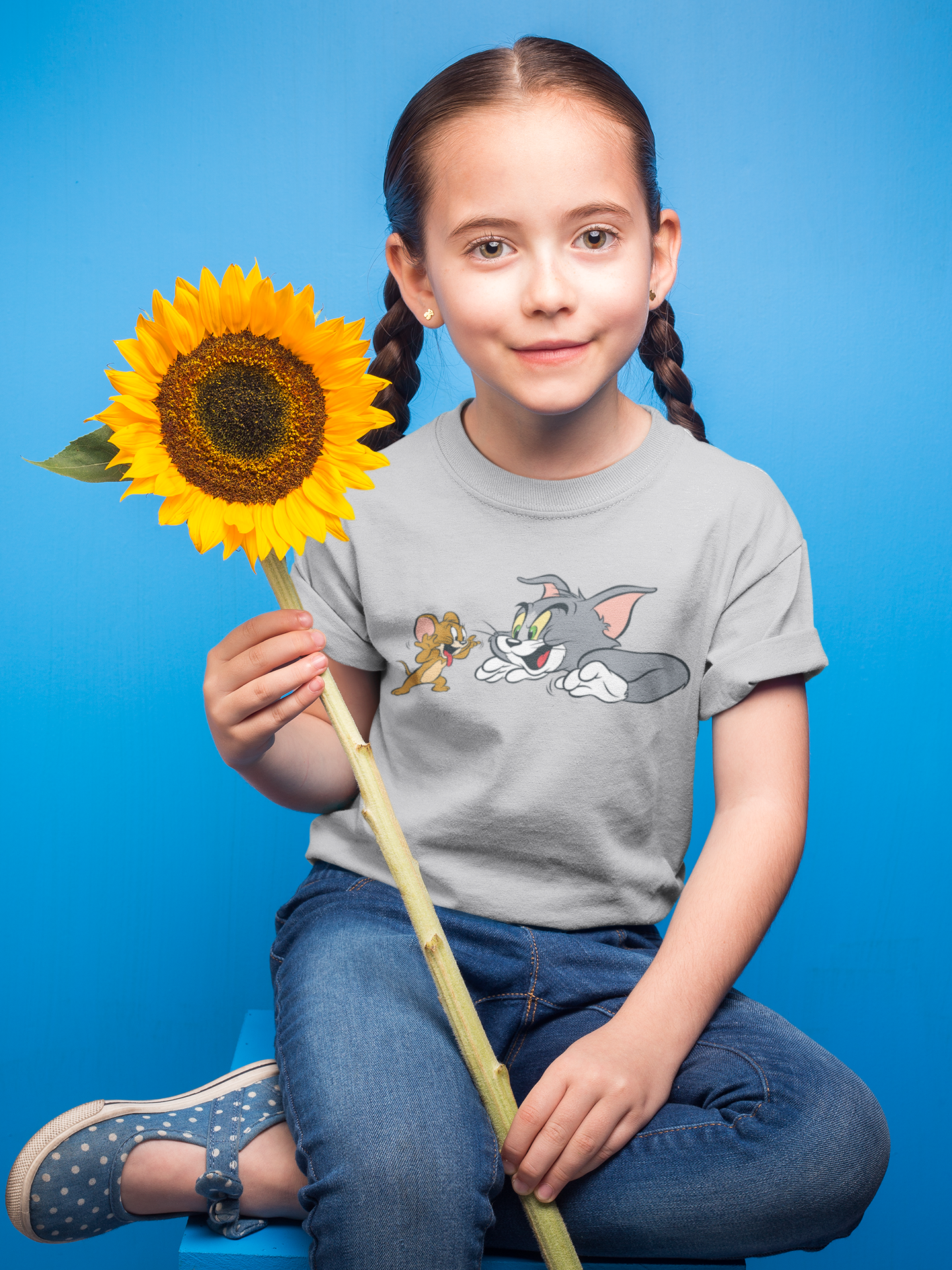 Cute Cartoon Half Sleeves T-Shirt For Girls -FunkyTeesClub
