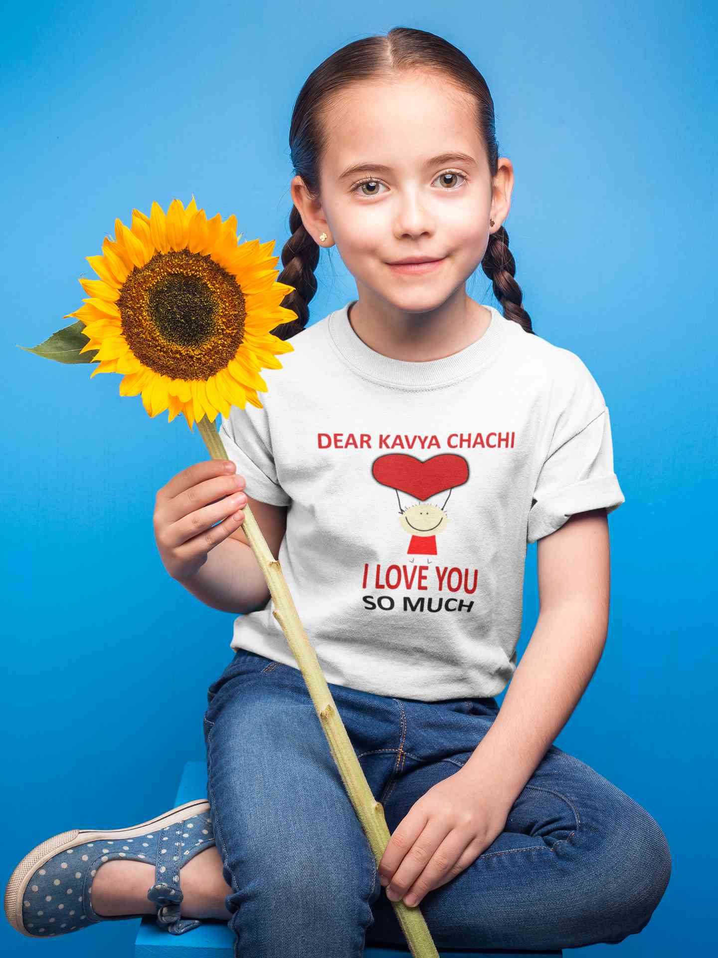 Custom Name I love My Chachi So Much Half Sleeves T-Shirt For Girls -FunkyTeesClub