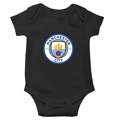 Manchester City Black Rompers for Baby Girl - FunkyTeesClub