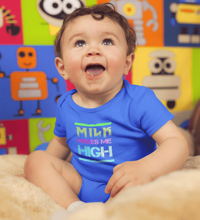 Milk Makes Me High Rompers for Baby Boy- FunkyTradition FunkyTradition