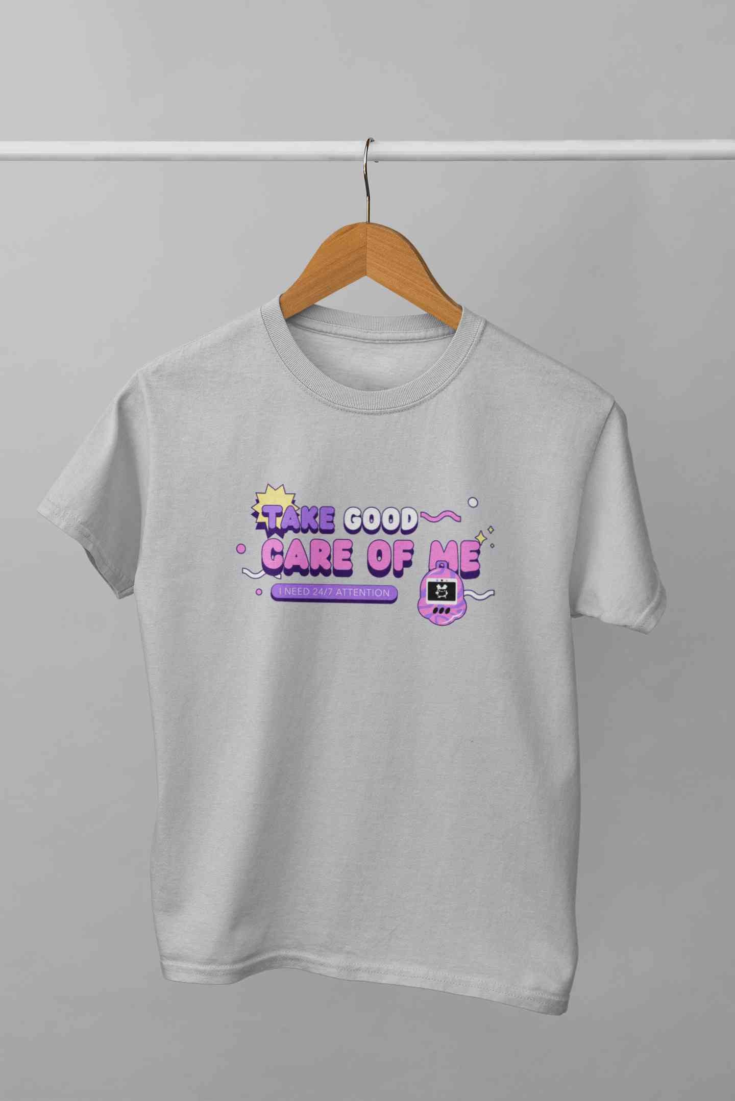 Take Care Of Me Retro Typography Mens Half Sleeves T-shirt- FunkyTeesClub