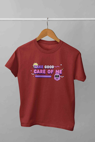 Take Care Of Me Retro Typography Mens Half Sleeves T-shirt- FunkyTeesClub
