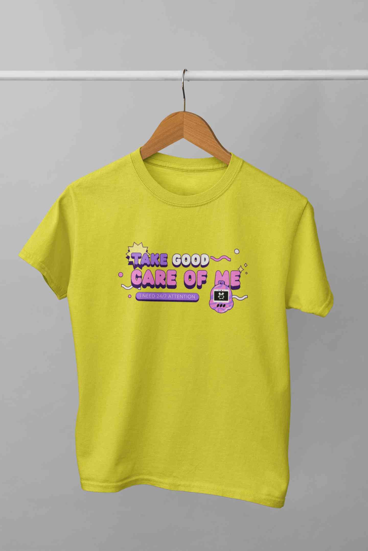 Take Care Of Me Retro Typography Mens Half Sleeves T-shirt- FunkyTeesClub