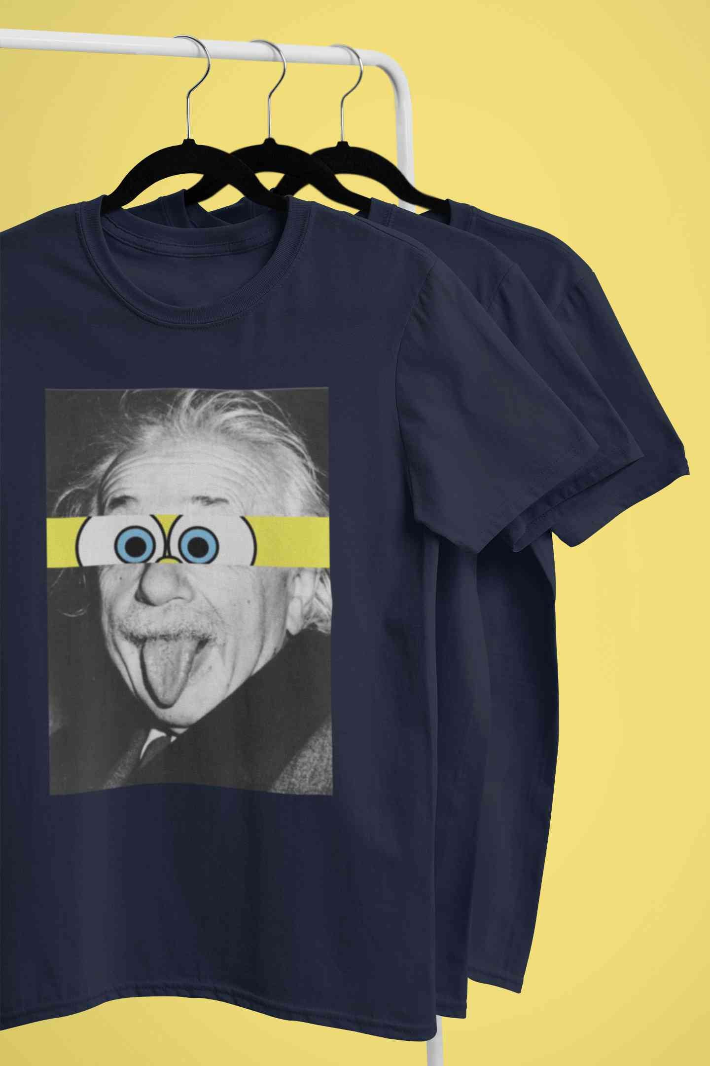 Funny Einstein Mens Half Sleeves T-shirt- FunkyTeesClub