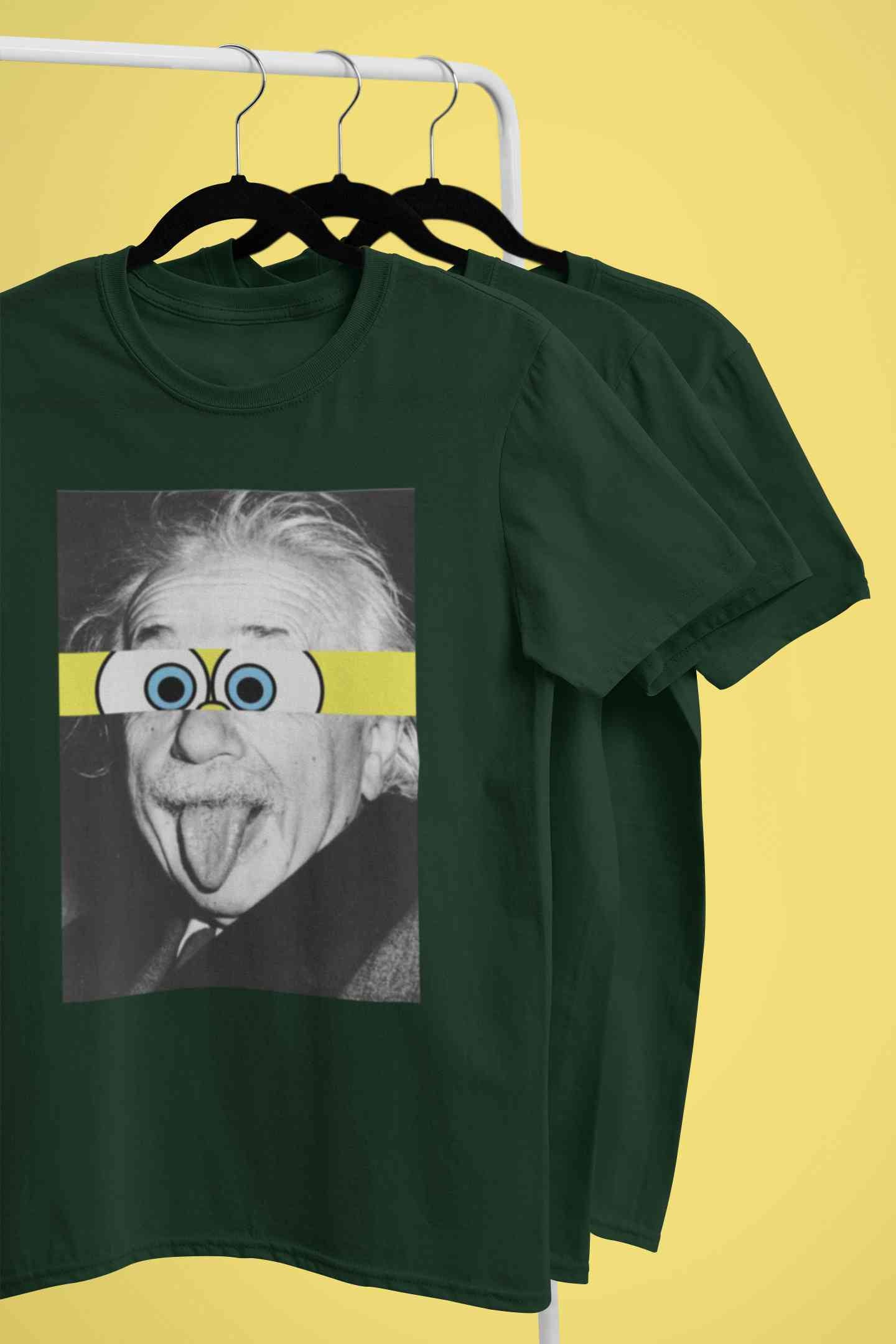 Funny Einstein Mens Half Sleeves T-shirt- FunkyTeesClub