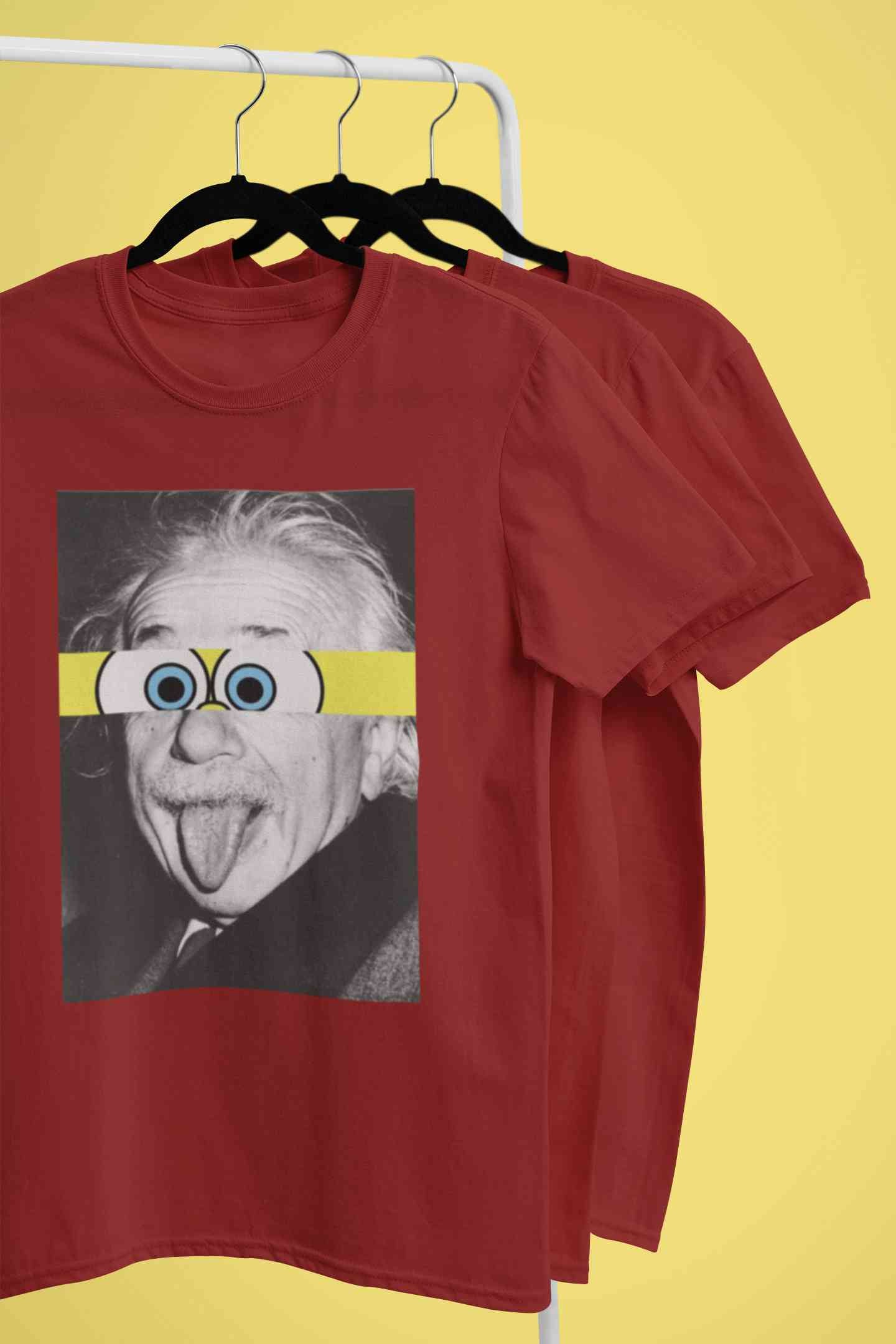 Funny Einstein Mens Half Sleeves T-shirt- FunkyTeesClub