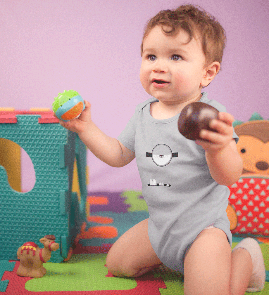 Minion Single Eye and Teeth Rompers for Baby Boy- FunkyTradition FunkyTradition
