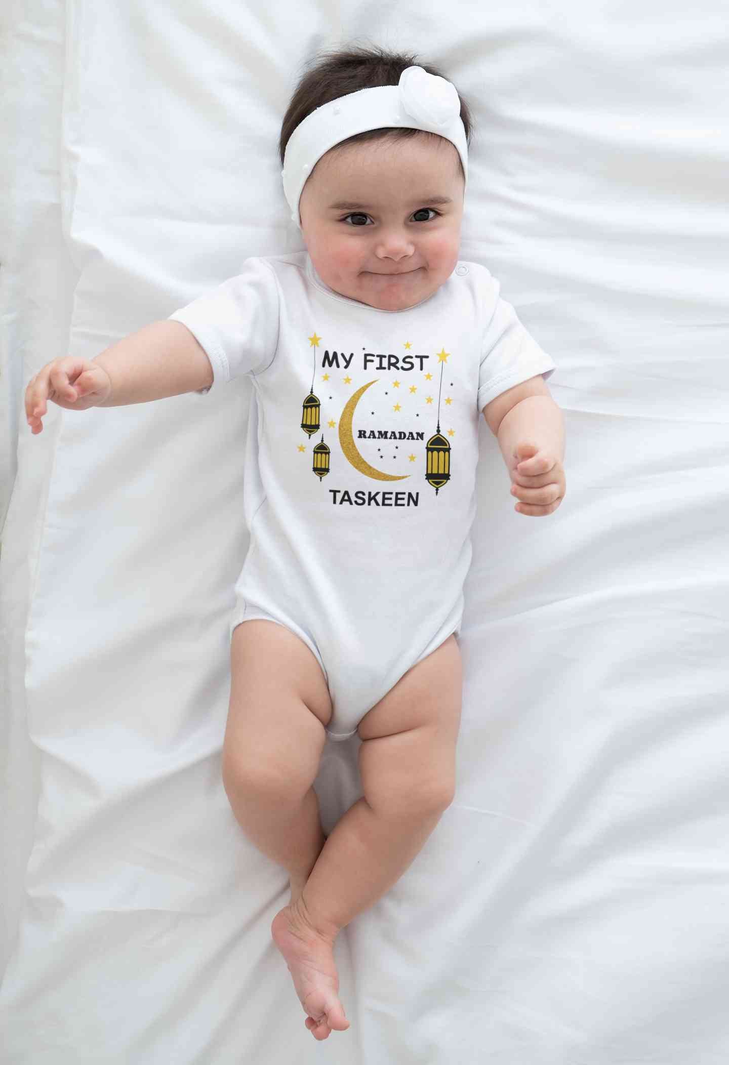 Custom Name My First Ramadan Rompers for Baby Girl- FunkyTeesClub