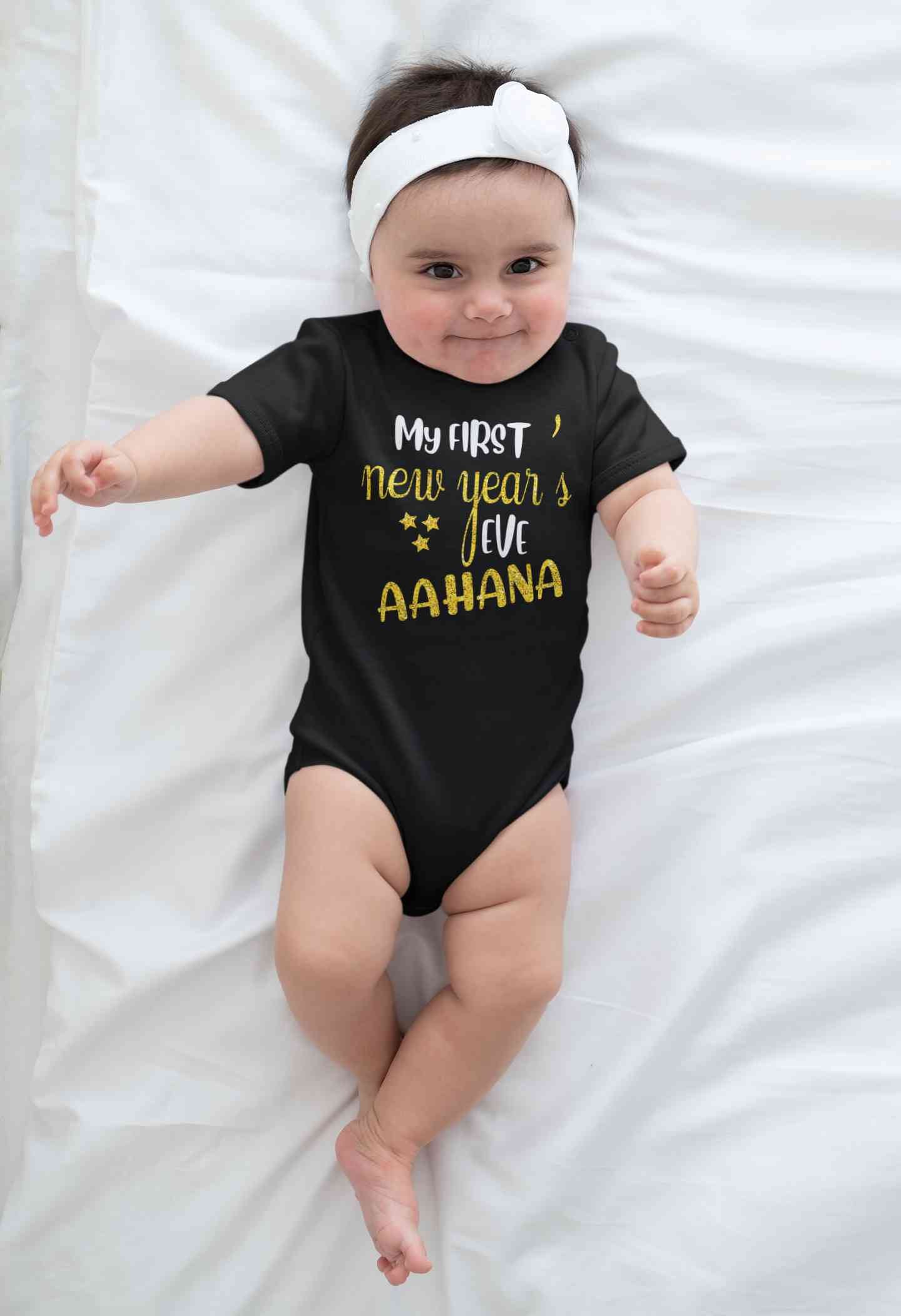 Customized Name My First New Year Rompers for Baby Girl- FunkyTeesClub