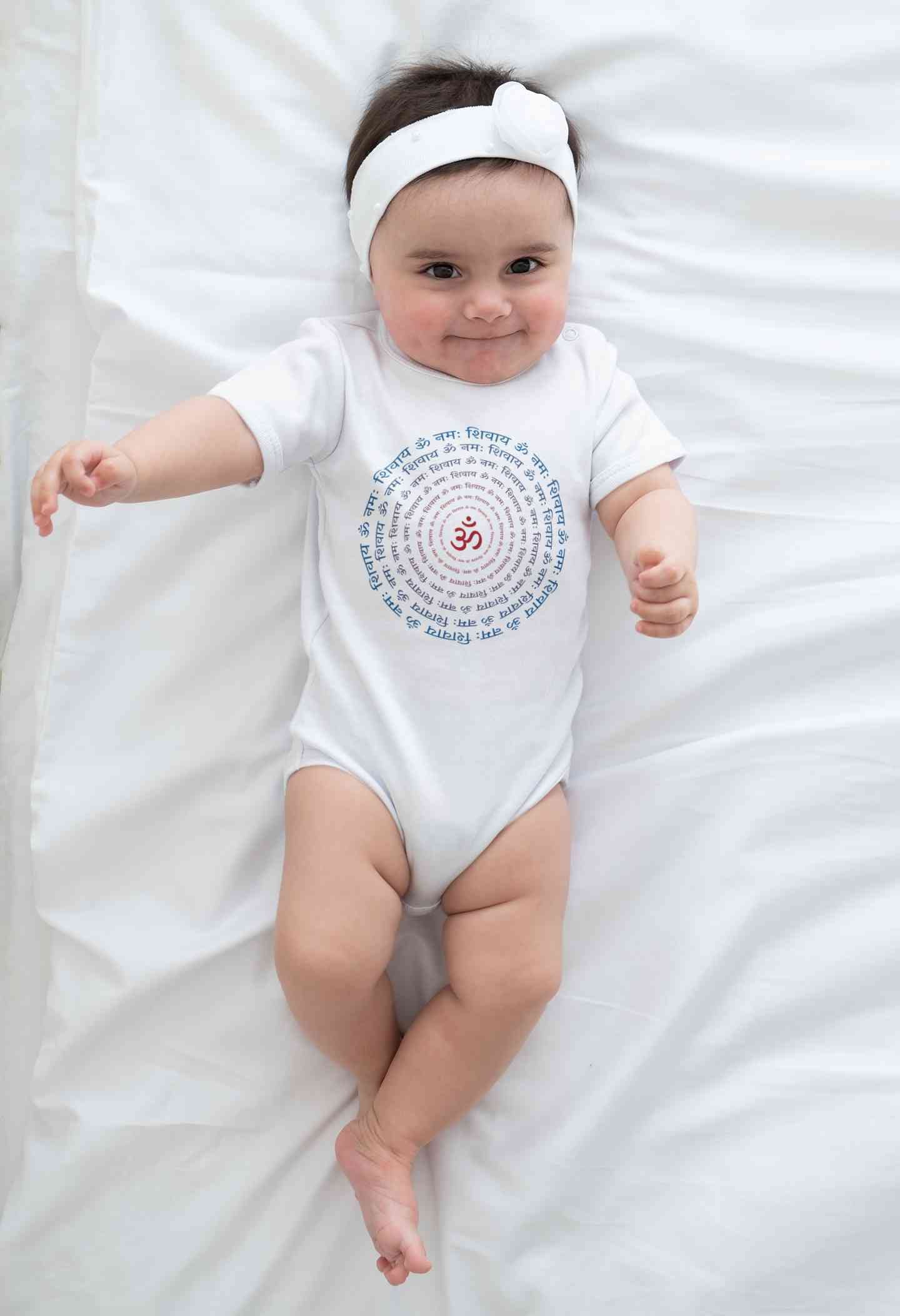 Om Namah Shivay Mahashivratri Rompers for Baby Girl- FunkyTeesClub