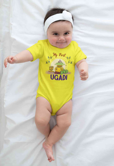 My First Ugadi Rompers for Baby Girl- FunkyTeesClub