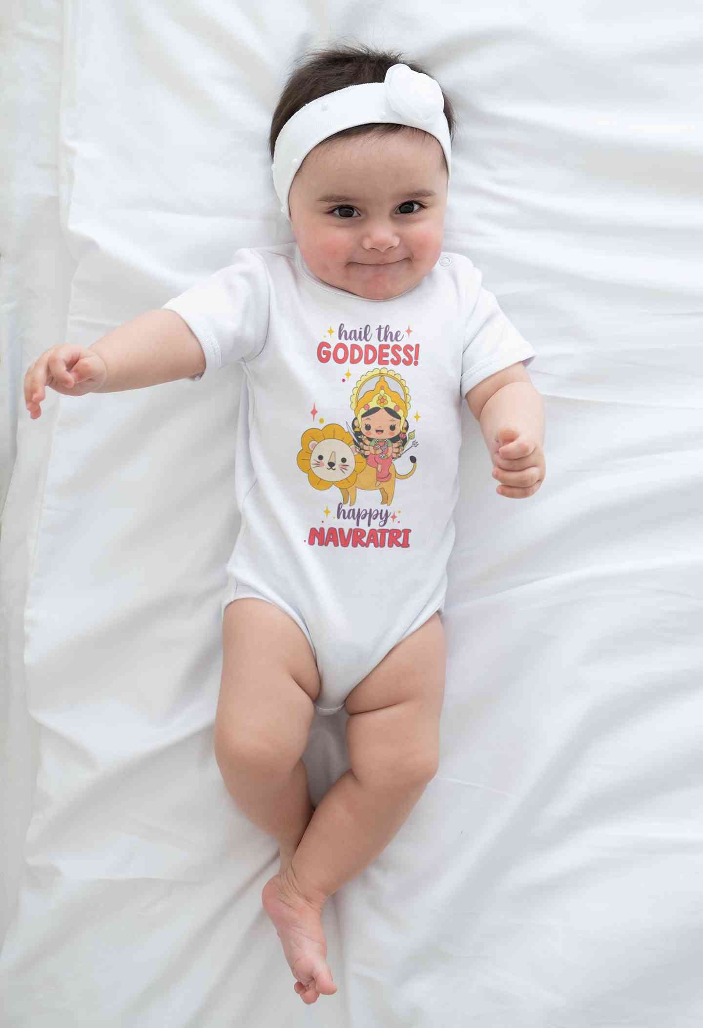 Happy Navratri Rompers for Baby Girl- FunkyTeesClub