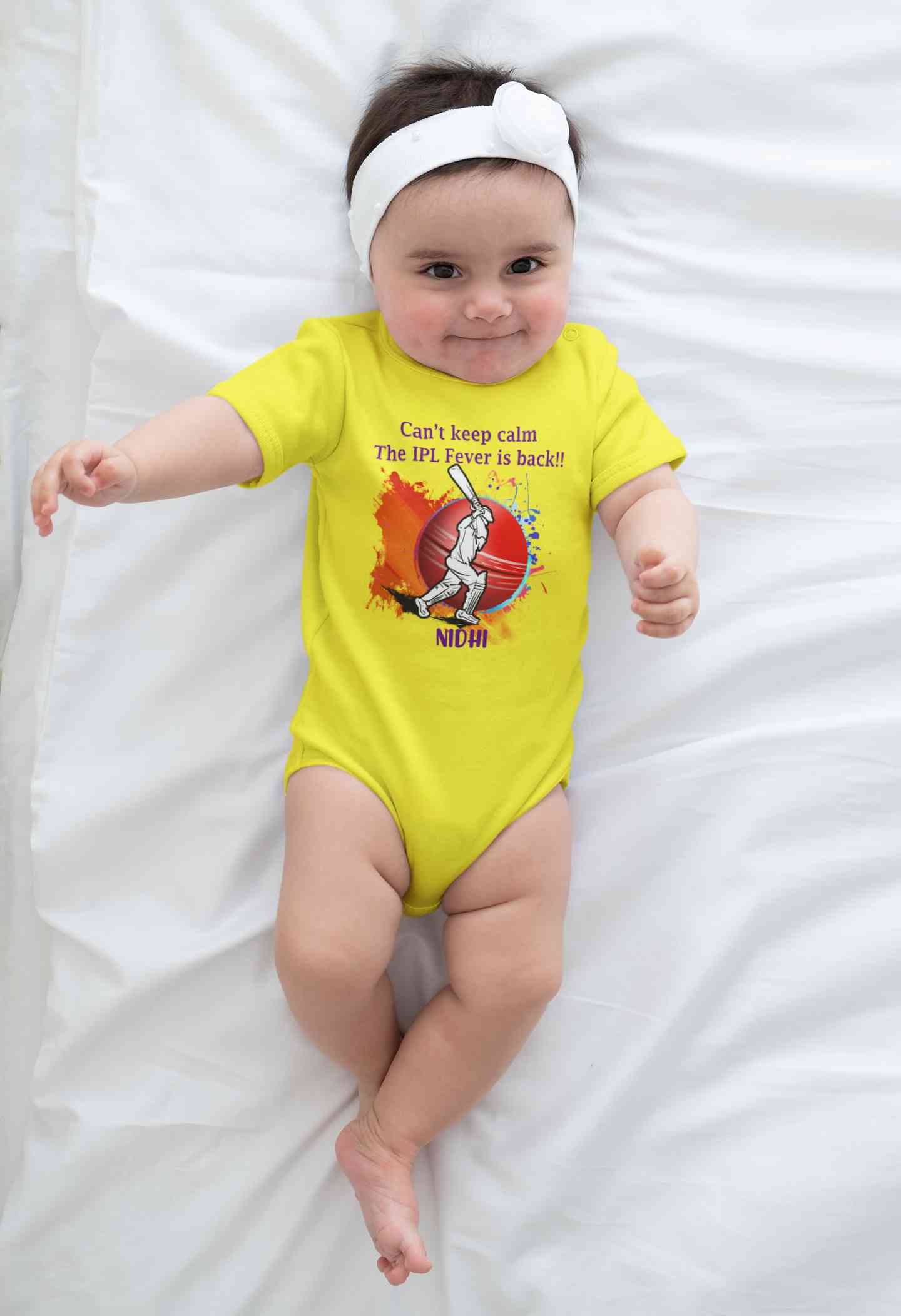 Custom Name Can Not Keep Calm IPL Rompers for Baby Girl- FunkyTeesClub