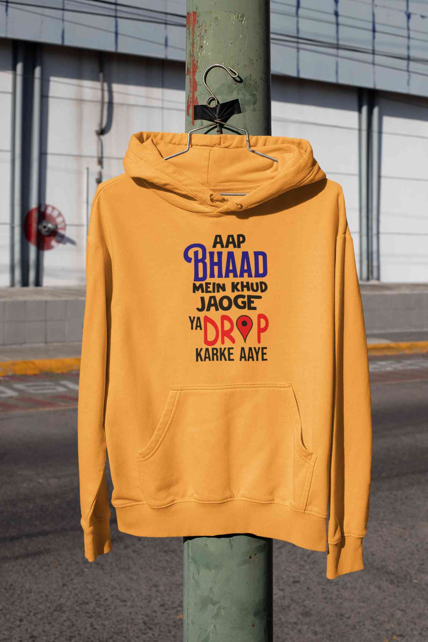 Aap Bhaad Mein Khud Jaoge Ya Drop Karke Aaye Funny Dialogue Hoodies for Women-FunkyTeesClub