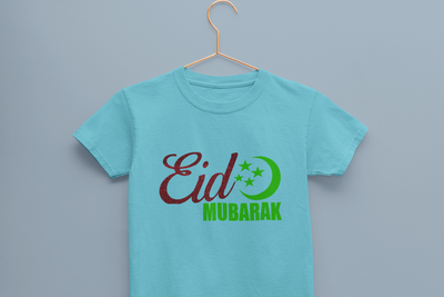 Eid Mubarak Half Sleeves T-Shirt for Boy-FunkyTeesClub
