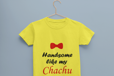 Handsome Like My Chachu Half Sleeves T-Shirt for Boy-FunkyTeesClub