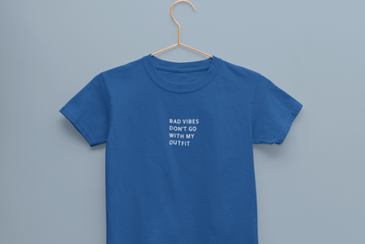 Bad Vibes Minimals Half Sleeves T-Shirt for Boy-FunkyTeesClub