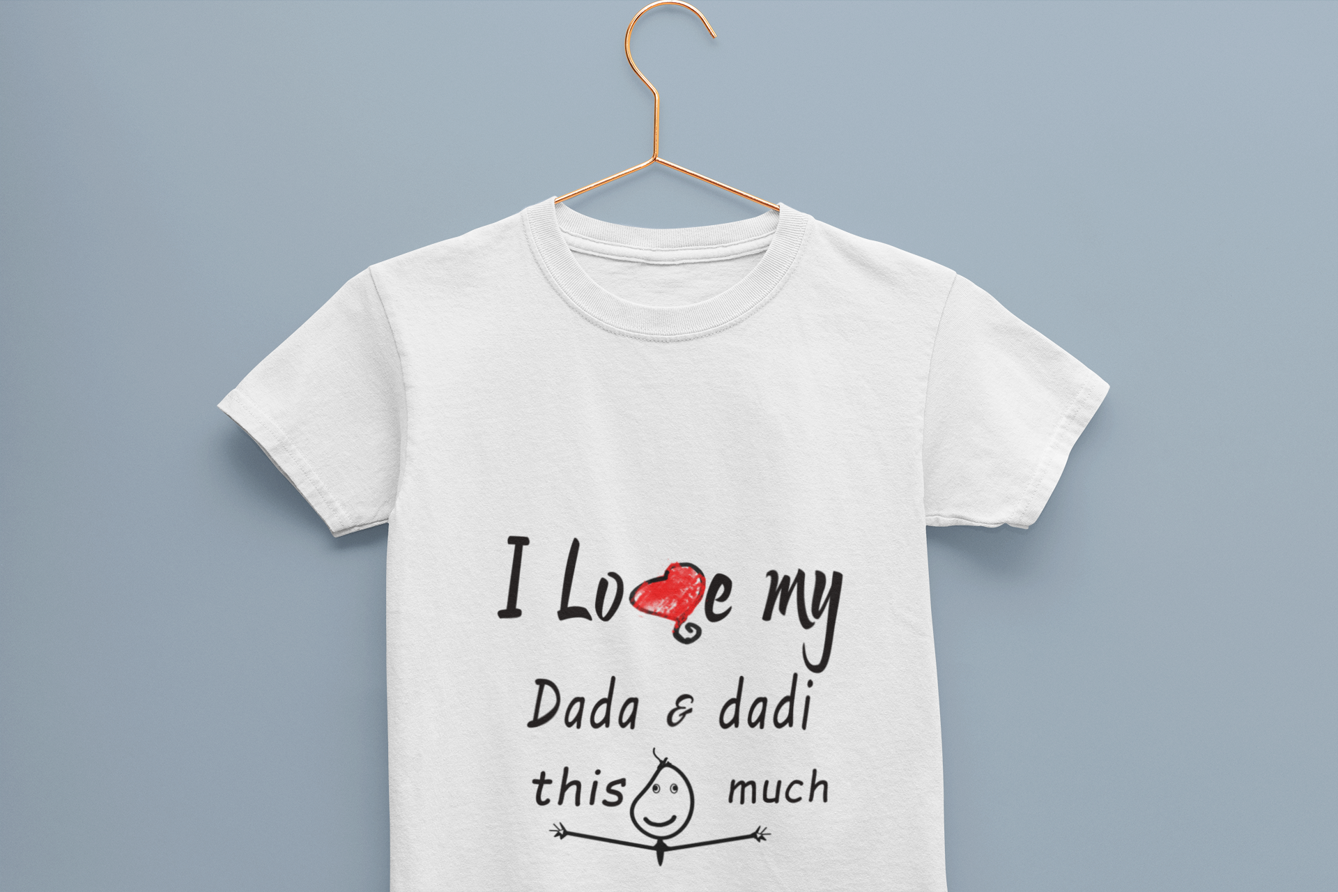 I Love Dada Dadi Half Sleeves T-Shirt For Girls -FunkyTeesClub