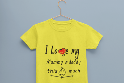 I Love My Mummy Daddy Half Sleeves T-Shirt For Girls -FunkyTeesClub