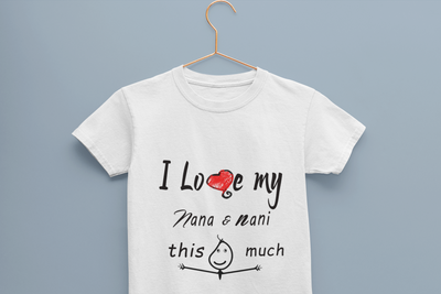 I Love My Nana Nani Half Sleeves T-Shirt for Boy-FunkyTeesClub