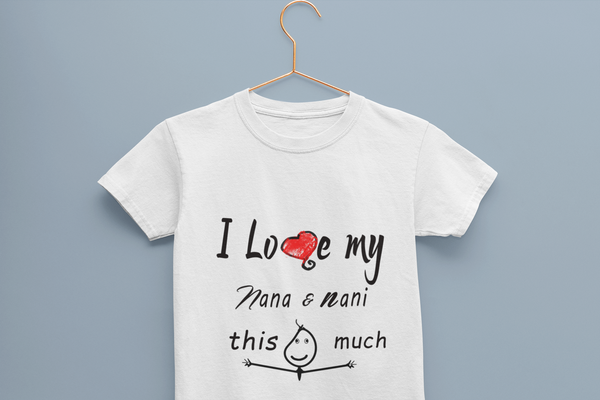 I Love My Nana Nani Half Sleeves T-Shirt For Girls -FunkyTeesClub
