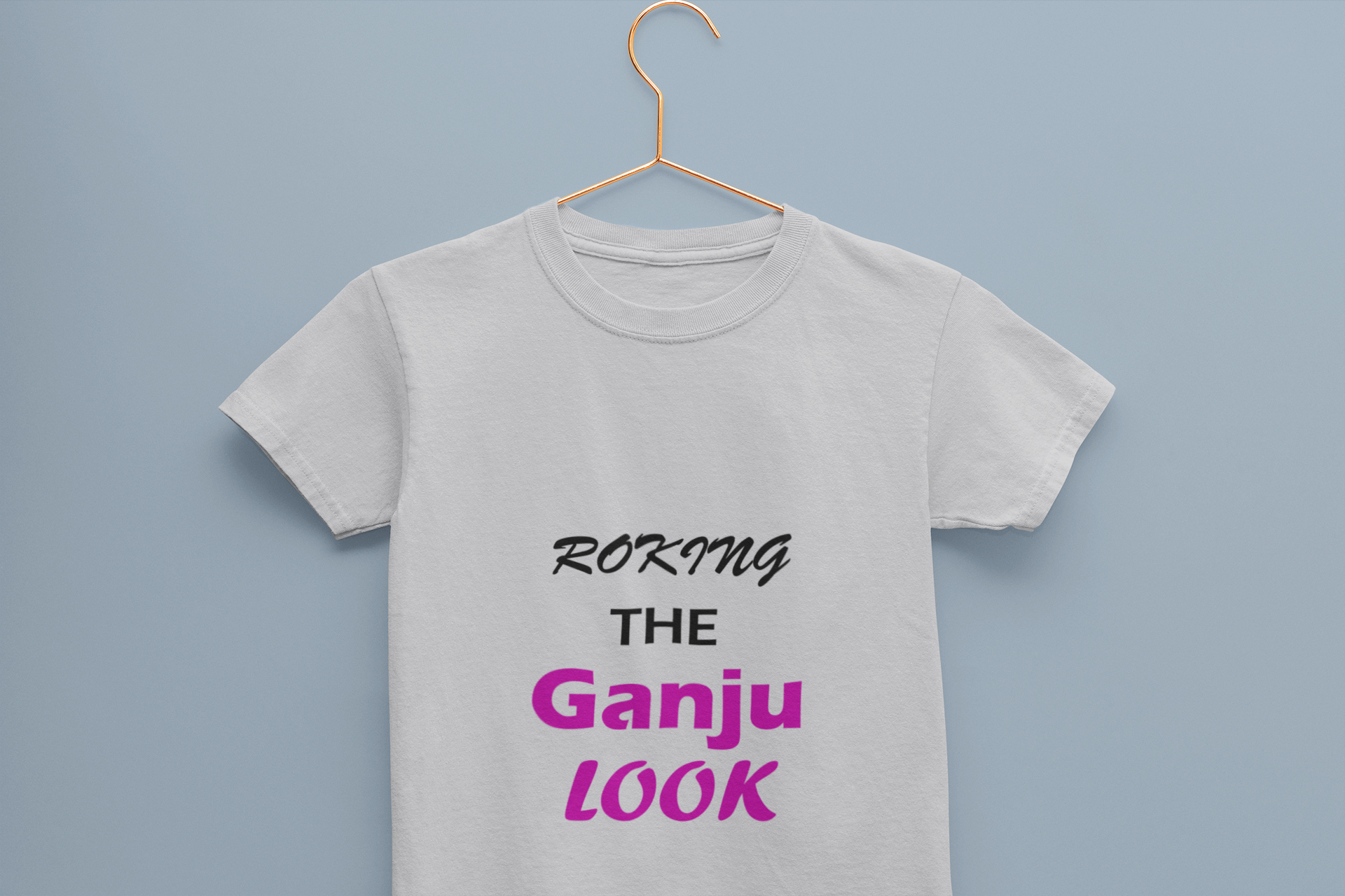 ROKING THE GANJU LOOK Half Sleeves T-Shirt for Boy-FunkyTeesClub