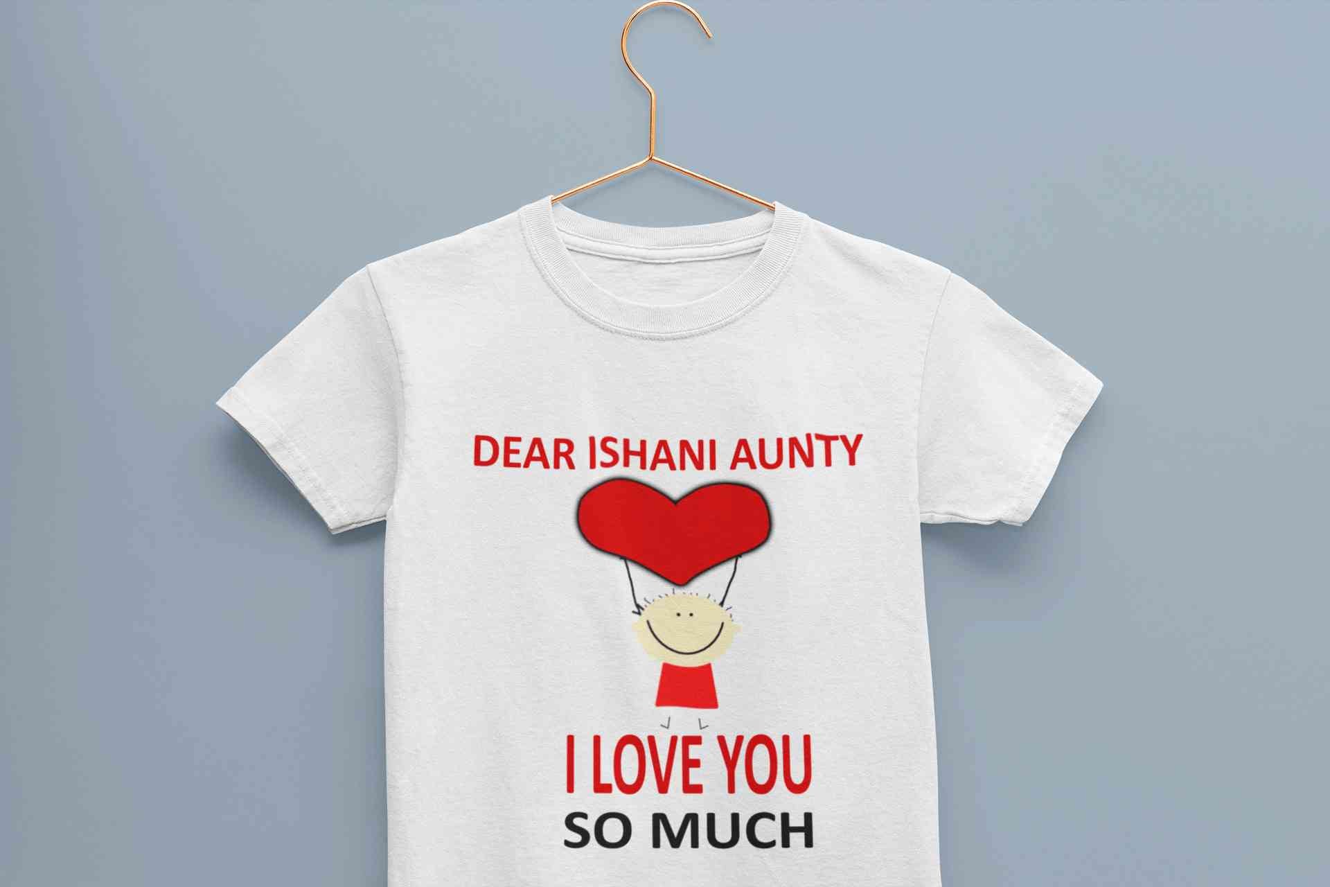 Custom Name I love My Aunty So Much Half Sleeves T-Shirt For Girls -FunkyTeesClub