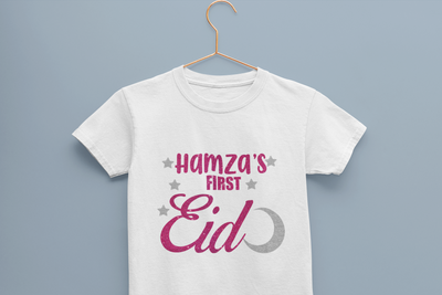 1st Eid Custom Name Half Sleeves T-Shirt for Boy-FunkyTeesClub