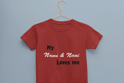 Nanu And Nani Loves Me Half Sleeves T-Shirt for Boy-FunkyTeesClub