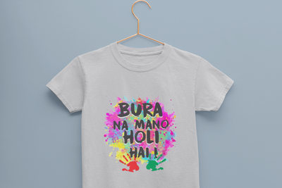 Bura Na Mano Holi Hai Half Sleeves T-Shirt for Boy-FunkyTeesClub