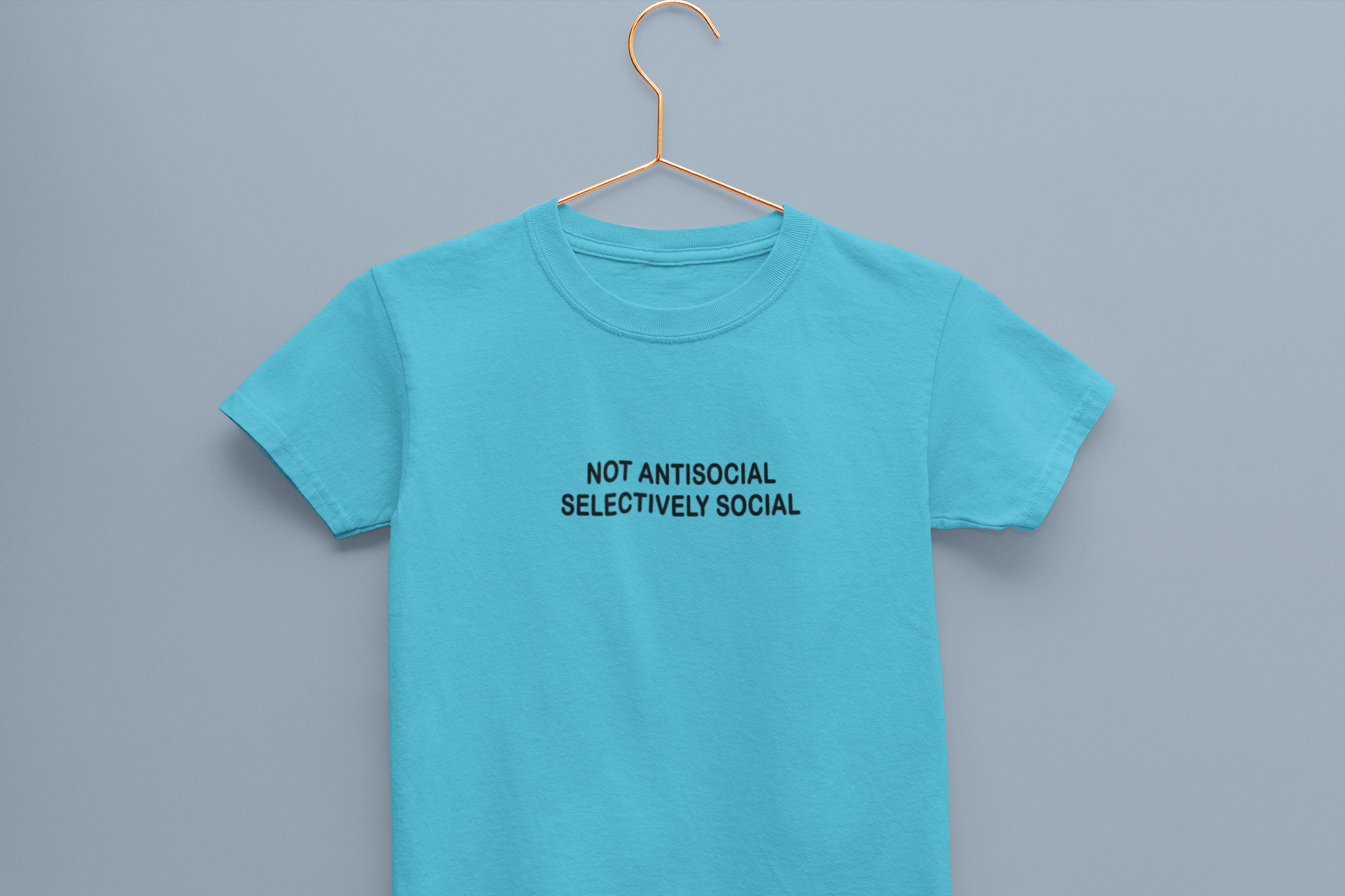 Not Anti Social Minimals Half Sleeves T-Shirt for Boy-FunkyTeesClub