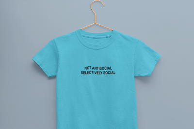 Not Anti Social Minimals Half Sleeves T-Shirt for Boy-FunkyTeesClub