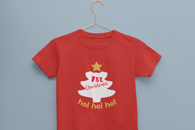 Ho Ho Ho First Christmas Half Sleeves T-Shirt for Boy-FunkyTeesClub