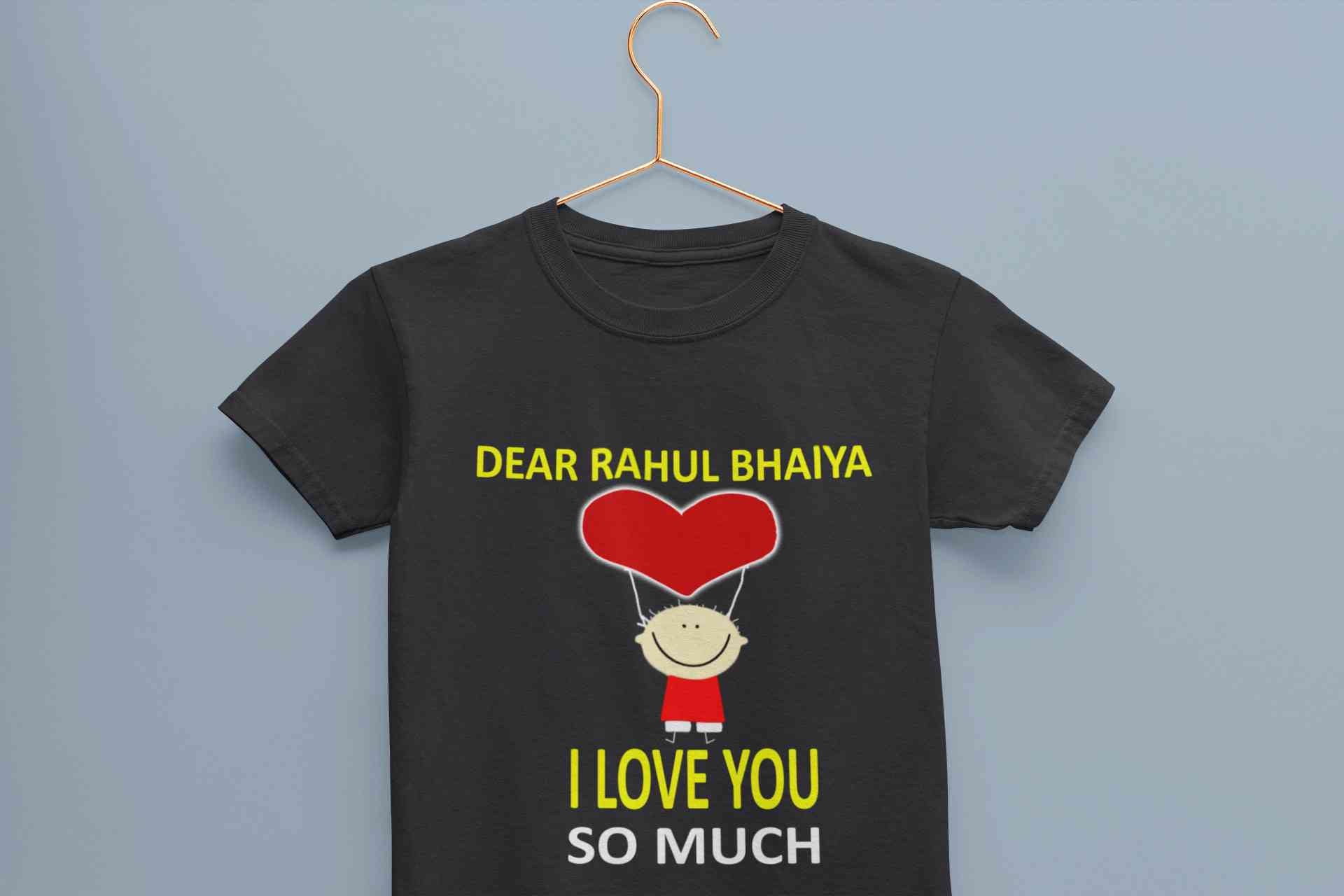 Custom Name I love My Bhaiya So Much Half Sleeves T-Shirt For Girls -FunkyTeesClub