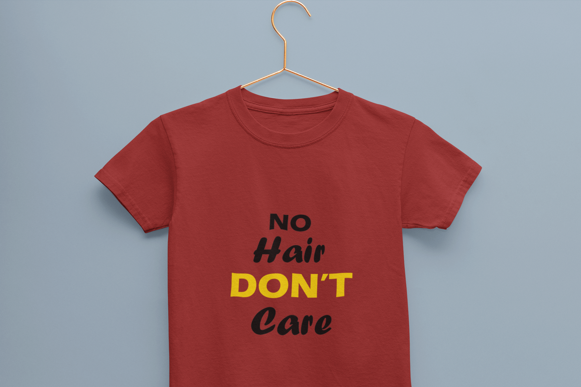 No Hair Dont Care Half Sleeves T-Shirt for Boy-FunkyTeesClub